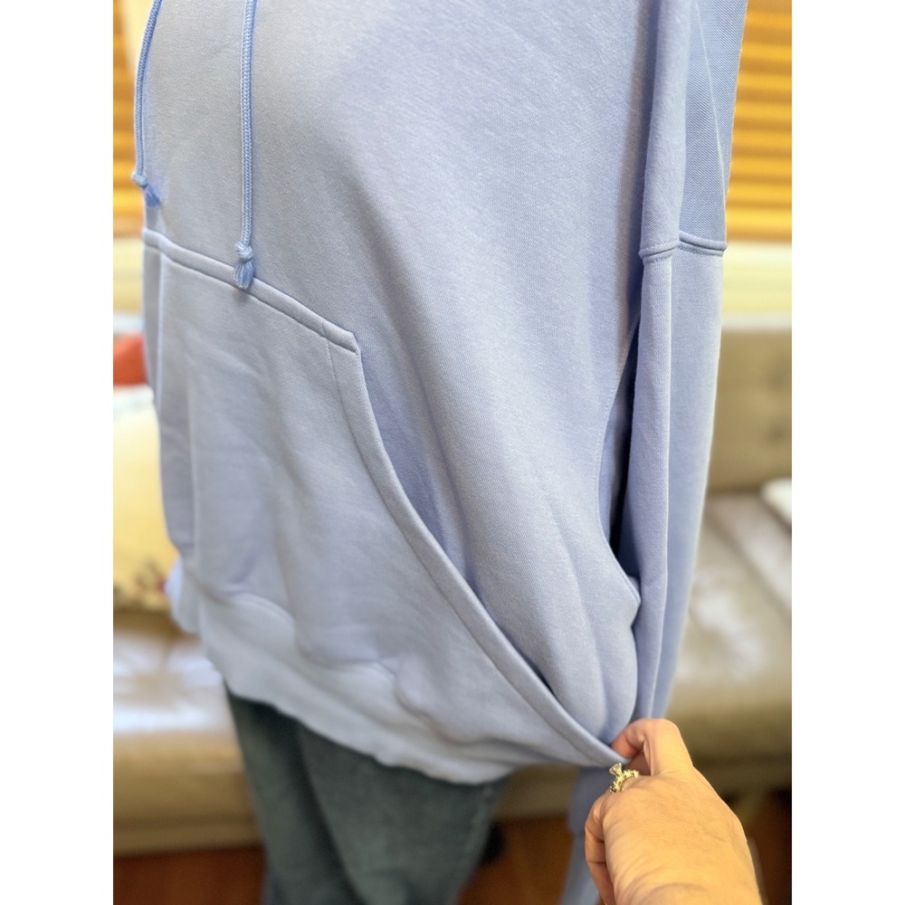 Nike Phoenix Fleece Hoodie Womens Medium Light Blue Cropped DQ5858-494 - Picture 2 of 6